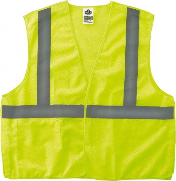 Ergodyne - Size 4X/5XL High Visibility Lime Mesh Breakaway Vest - 58 to 64" Chest, ANSI/ISEA 107, Hook & Loop Closure, 1 Pocket, Polyester - All Tool & Supply