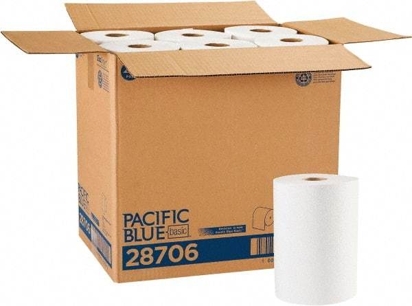 Georgia Pacific - Hard Roll of 1 Ply White Paper Towels - 7-7/8" Wide, 350' Roll Length - All Tool & Supply