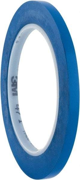 3M - Blue Solid Color Vinyl Tape - 1/4" Wide x 108' Long x 5.2 mil Thick, General Traffic - All Tool & Supply