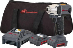 Ingersoll-Rand - 1/4" Drive 12 Volt Pistol Grip Cordless Impact Wrench & Ratchet - 2,700 RPM, 3,300 BPM, 100 Ft/Lb Torque, 2 Lithium-Ion Batteries Included - All Tool & Supply