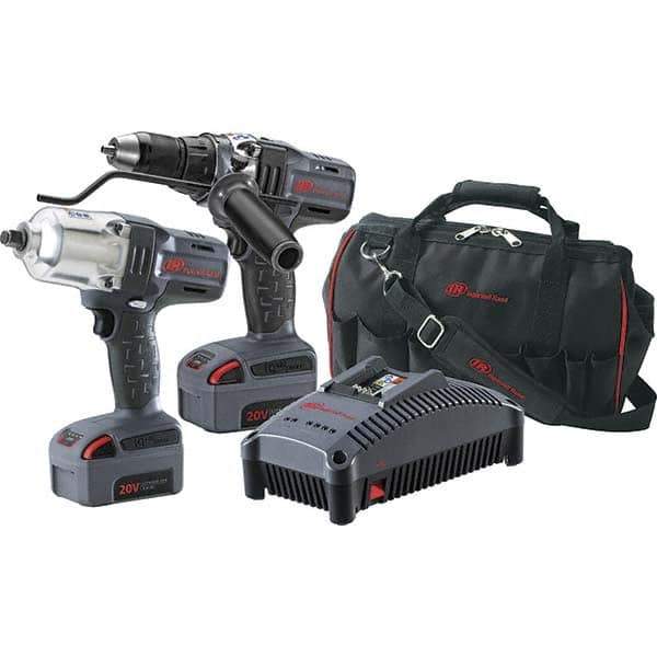 Ingersoll-Rand - 20 Volt Cordless Tool Combination Kit - Includes 1/2" High Torque Impact Wrench & 1/2" Drill/Driver, Lithium-Ion Battery Included - All Tool & Supply