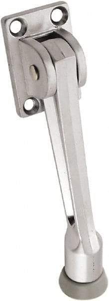 National Mfg. - 5" Projection Kickdown Door Stop - Screw Mount, Satin Chrome Finish - All Tool & Supply