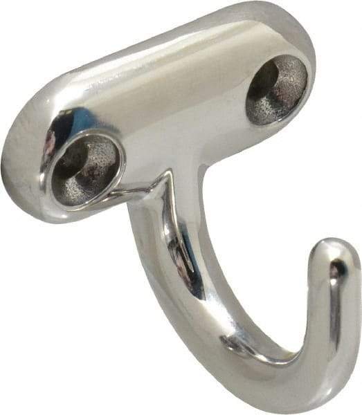 Sugatsune - 1-27/64" Wide x 1-5/16" High x 7/32" Thick, Wall Hook - 1-1/4" Projection, Polished - All Tool & Supply