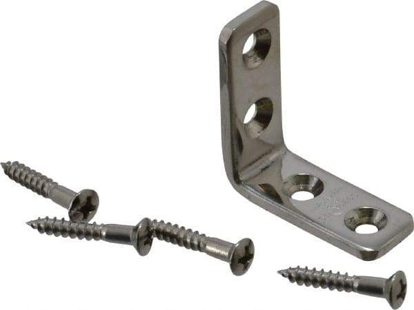 Sugatsune - 1-7/32" Long x 15/32" Wide, 18-8 Stainless Steel, Corner Brackets - All Tool & Supply