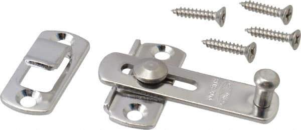 Sugatsune - 2" Long x 1-3/8" Wide, Slide Bar Latch - Stainless Steel, with Polished Finish - All Tool & Supply