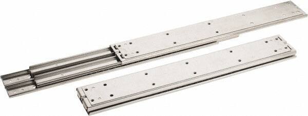 Sugatsune - 18" Slide Length, 18.56" Travel Length, Stainless Steel Ball Bearing Slide SSR-10 - 7/8" Wide, 2-3/4" High, 551 Lb Capacity at Full Extension, Satin Finish - All Tool & Supply