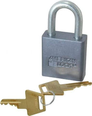 American Lock - 1-1/16" Shackle Clearance, Keyed Alike A10 Padlock - 5/16" Shackle Diam, Aluminum, with Solid Aluminum Finish - All Tool & Supply