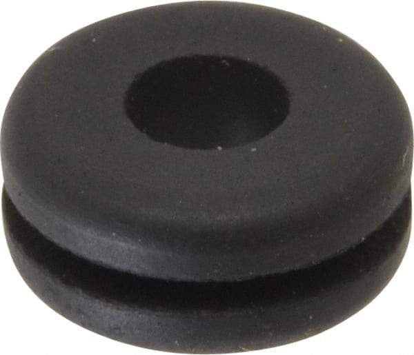 Made in USA - 5/8" OD, 9/32" Thick Flexible Grommet - Rubber, 3/8" Slot Diam x 1/16" Slot Width - All Tool & Supply