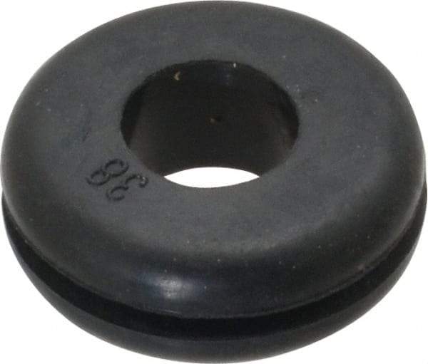 Made in USA - 7/8" OD, 5/16" Thick Flexible Grommet - Rubber, 5/8" Slot Diam x 1/16" Slot Width - All Tool & Supply