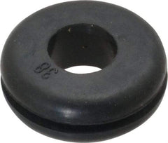 Made in USA - 7/8" OD, 5/16" Thick Flexible Grommet - Rubber, 5/8" Slot Diam x 1/16" Slot Width - All Tool & Supply