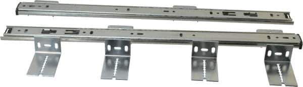 Knape & Vogt - 18" Slide Length, Chrome Variable-Height Pencil Drawer Slide - 3/4" Wide - All Tool & Supply