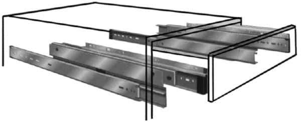 Knape & Vogt - 28" Slide Length, Chrome Drawer Slide - 30" Wide, Chrome Finish - All Tool & Supply