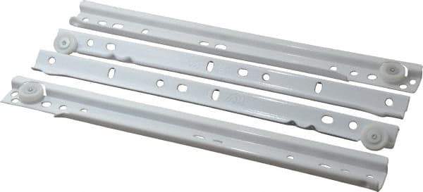 Knape & Vogt - 300mm Slide Length, 225mm Travel Length, Steel Epoxy-Coated Drawer Slide - White Epoxy Finish - All Tool & Supply