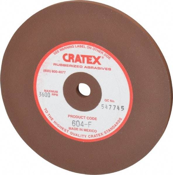 Cratex - 6" Diam x 1/2" Hole x 1/4" Thick, Surface Grinding Wheel - Silicon Carbide, Fine Grade, 3,600 Max RPM, Rubber Bond, No Recess - All Tool & Supply