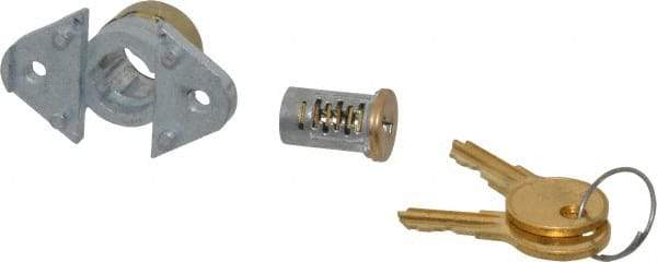 Made in USA - 7/8" Max Thickness, Diamond Back Deadbolt Cabinet & Drawer - 1-1/32 Bolt Throw, Brass Finish - All Tool & Supply