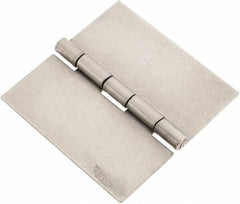 Made in USA - 2-1/2" Wide x 0.06" Thick, Blank Butt Hinge - Steel, Plain Finish - All Tool & Supply