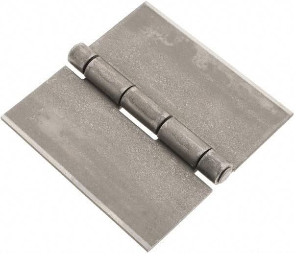 Made in USA - 4" Wide x 0.12" Thick, Blank Butt Hinge - Steel, Plain Finish - All Tool & Supply