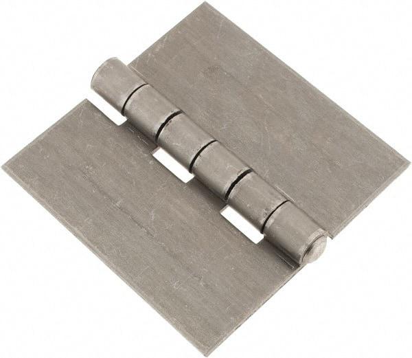 Made in USA - 6" Wide x 3/16" Thick, Blank Butt Hinge - Steel, Plain Finish - All Tool & Supply