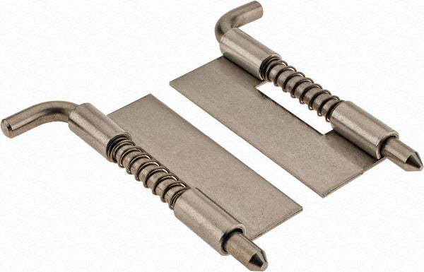 Made in USA - 1" Wide x 1/16" Thick, Spring Loaded Latch Hinge - Stainless Steel, Zinc Plated Finish - All Tool & Supply