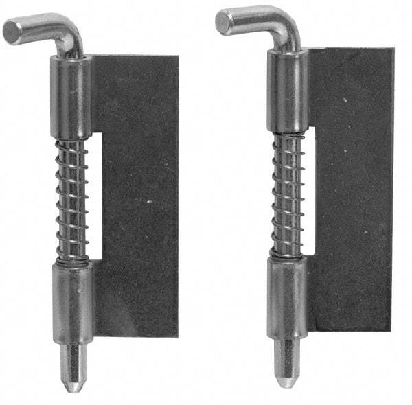 Made in USA - 1/2" Wide x 0.04" Thick, Spring Loaded Latch Hinge - Stainless Steel, Zinc Plated Finish - All Tool & Supply