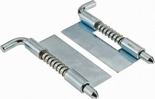 Made in USA - 1" Wide x 1/16" Thick, Spring Loaded Latch Hinge - Steel, Zinc Plated Finish - All Tool & Supply