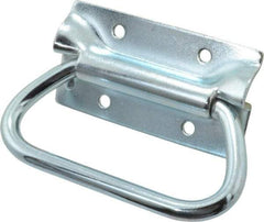 Value Collection - Chest Handle with 90° Stop - 4.1" Wide x 2.9" High, Zinc Plated - All Tool & Supply