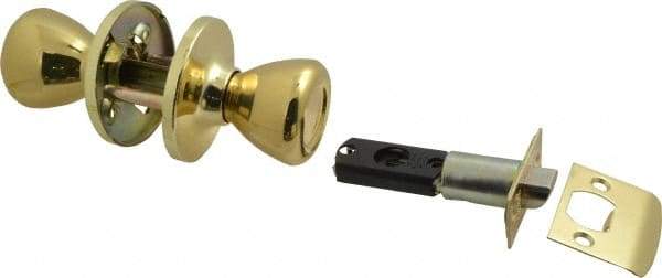 Value Collection - Bright Brass Passage Knob Lockset - 2-3/8" Back Set, 5-Pin Brass Tumbler Cylinder - All Tool & Supply