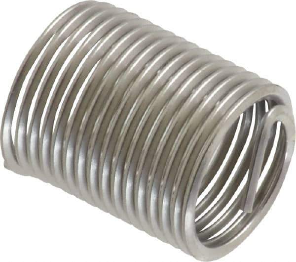 Heli-Coil - M10x1.00 Metric Fine, 20mm OAL, Free Running Helical Insert - 16-1/2 Free Coils, Tanged, Stainless Steel, Bright Finish, 2D Insert Length - All Tool & Supply