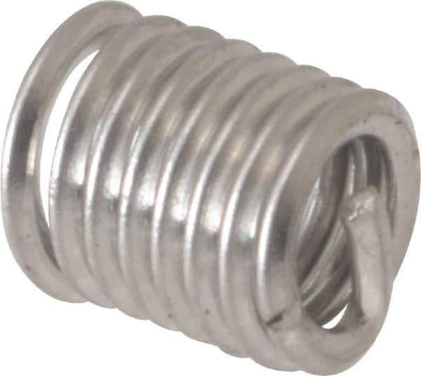 Heli-Coil - #2-56 UNC, 0.172" OAL, Free Running Helical Insert - 7-3/8 Free Coils, Tanged, Stainless Steel, 2D Insert Length - Exact Industrial Supply