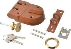 Yale - 1-1/8 to 2-1/4" Door Thickness, Brass Lacquer Finish, Jimmy Proof Rim Deadbolt - Rim Cylinder - All Tool & Supply