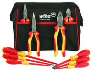 10 Piece - Insulated Pliers; Cutters; Slotted & Phillips Screwdrivers in Tool Box - All Tool & Supply