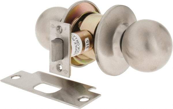 Yale - 1-3/8" Door Thickness, Stainless Steel Passage Knob Lockset - 2-3/4" Back Set, 2 Cylinder - All Tool & Supply