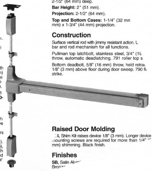 Yale - Flatbars Hand: RHR Rating: Panic Rated - All Tool & Supply