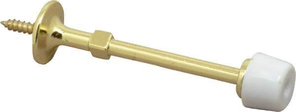 Stanley - 2-15/16" Projection Solid Door Stop - Wall Mount, Bright Brass Finish - All Tool & Supply