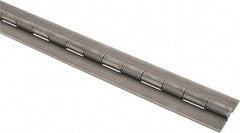 Made in USA - 72" Long x 2" Wide, 1" Knuckle, Steel Continuous Hinge - 1/4" Pin Diam, 0.09" Thick without Holes - All Tool & Supply