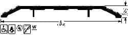 Pemko - 36" Long x 5" Wide x 1/2" High, Saddle Threshold - Gray PemKote Skid Resistant Surface - All Tool & Supply