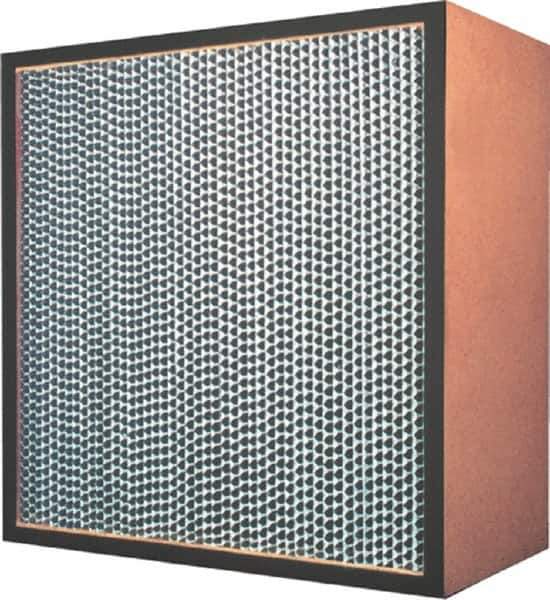 Made in USA - 24" High x 12" Wide 11-1/2" Deep, 99.97% Capture Efficiency, HEPA Air Filter - Microfiber Paper Media, Particle Board Frame, 250 FPM Max, 500 CFM, 220°F Max, Use with Hospitals & Clean Rooms - All Tool & Supply