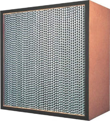 Made in USA - 23-3/8" High x 11-3/8" Wide 11-1/2" Deep, 99.97% Capture Efficiency, HEPA Air Filter - Microfiber Paper Media, Particle Board Frame, 500 FPM Max, 950 CFM, 180°F Max, Use with Hospitals & Clean Rooms - All Tool & Supply