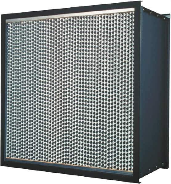 Made in USA - 24" High x 30" Wide 11-1/2" Deep, 99.97% Capture Efficiency, HEPA Air Filter - Microfiber Paper Media, Galvanized Steel Frame, 250 FPM Max, 1,250 CFM, 180°F Max, Use with Hospitals & Clean Rooms - All Tool & Supply