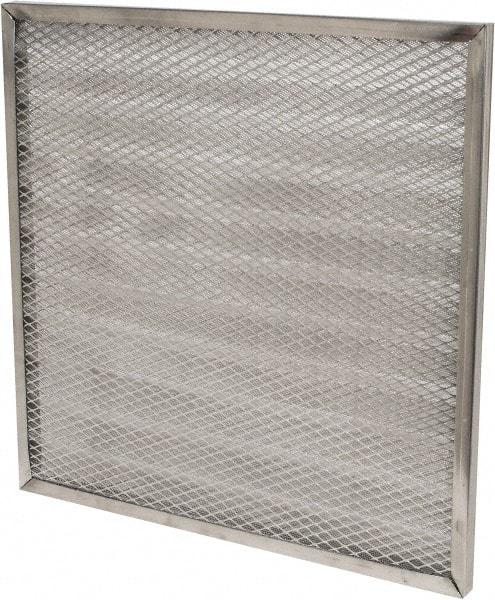 Made in USA - 20" Noml Height x 20" Noml Width x 1" Noml Depth, 71% Capture Efficiency, Permanent Air Filter - MERV 7, Aluminum Cloth & Mesh, Integrated Aluminum Frame, 300 Max FPM, 800 CFM, For Any Unit - All Tool & Supply