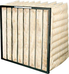 PrecisionAire - 24" Noml Height x 12" Noml Width x 36" Noml Depth, Synthetic Bag Air Filter - MERV 14, 80 to 85% Capture Efficiency, Steel Frame, 1,000 CFM, 180°F Max, Use with Universal Holding Frames - All Tool & Supply