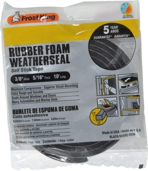 Frost King - 10' Long x 3/8" Wide, High Density Foam Tape Weatherstripping - Rubber Foam - All Tool & Supply