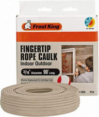 Frost King - 90' Long, Rope Caulk Weatherstripping - Gray - All Tool & Supply