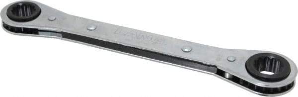 Lang - 9/16" x 5/8" 12 Point Ratcheting Box Wrench - Double End, 8-1/8" OAL, Steel - All Tool & Supply