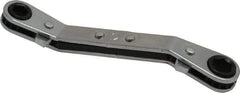 Lang - 1/4" x 5/16" 6 Point Reversible Ratcheting Offset Box Wrench - Double End, 4-1/4" OAL, Steel, 25° Offset - All Tool & Supply