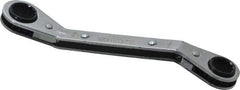 Lang - 1/2" x 9/16" 12 Point Reversible Ratcheting Offset Box Wrench - Double End, 6-3/4" OAL, Steel, 25° Offset - All Tool & Supply