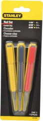 Stanley - 3 Piece, 1/32 to 3/32", Nail Punch Set - Comes in Carded - All Tool & Supply