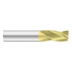 13/32 Dia. x 2-3/4 Overall Length 3-Flute Square End Solid Carbide SE End Mill-Round Shank-Center Cut-TiN - All Tool & Supply