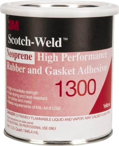 3M - 32 oz Can Yellow Butyl Rubber Gasket Sealant - 300°F Max Operating Temp, 4 min Tack Free Dry Time, Series 1300 - All Tool & Supply