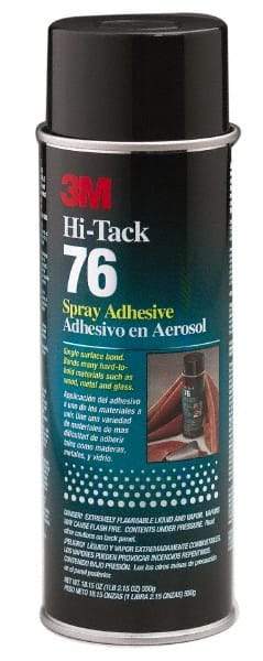 3M - 24 oz Aerosol Clear Spray Adhesive - High Tack, 160°F Heat Resistance, 28 Sq Ft Coverage, High Strength Bond, 10 min Max Bonding Time, Flammable, Series High-Tack 76 - All Tool & Supply